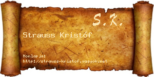 Strauss Kristóf névjegykártya