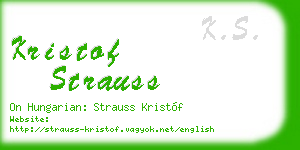 kristof strauss business card