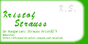 kristof strauss business card